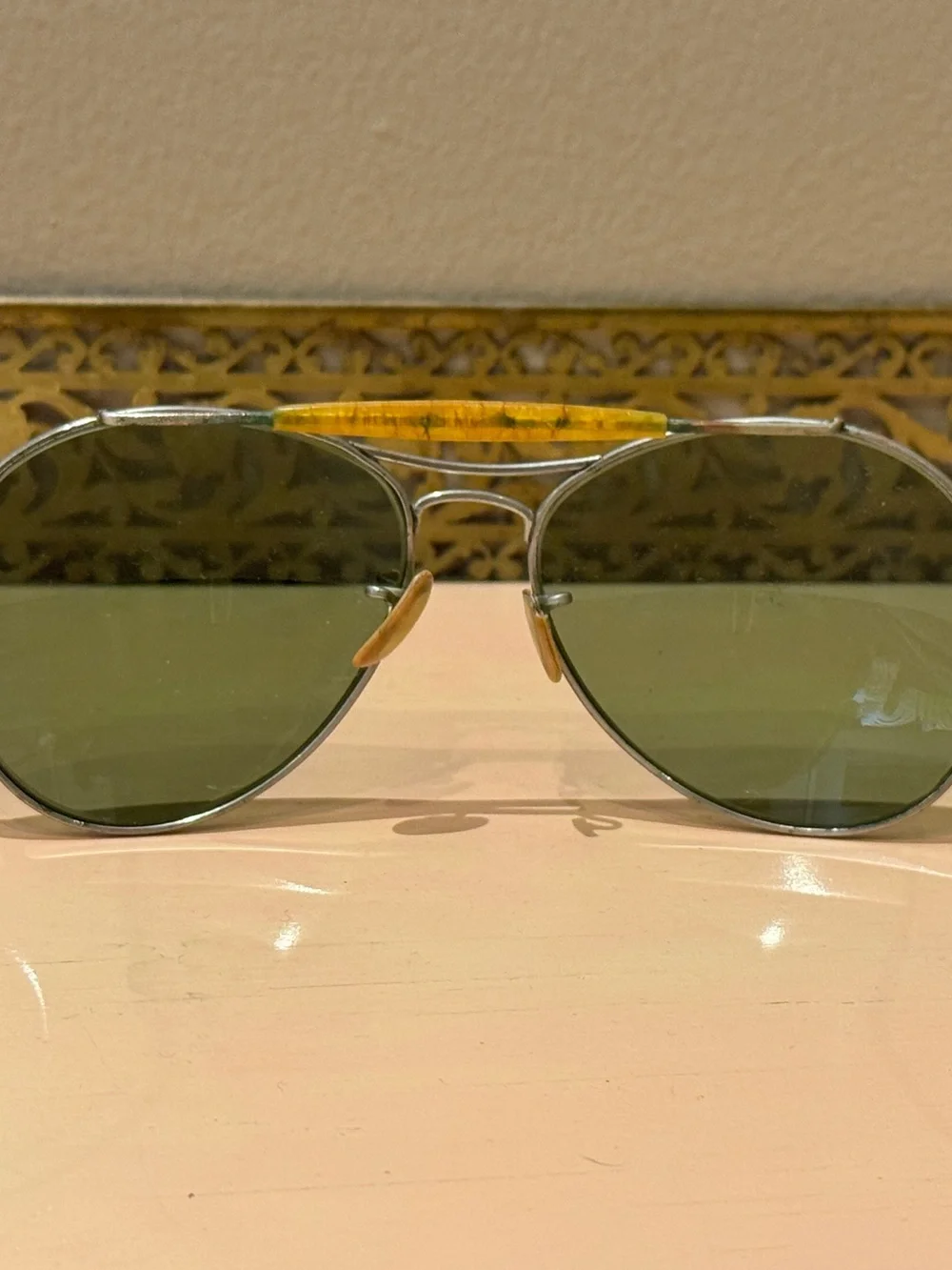 Vintage WWII-Era AN6531 Aviator Sunglasses – 1940s Military Pilot glass lenses